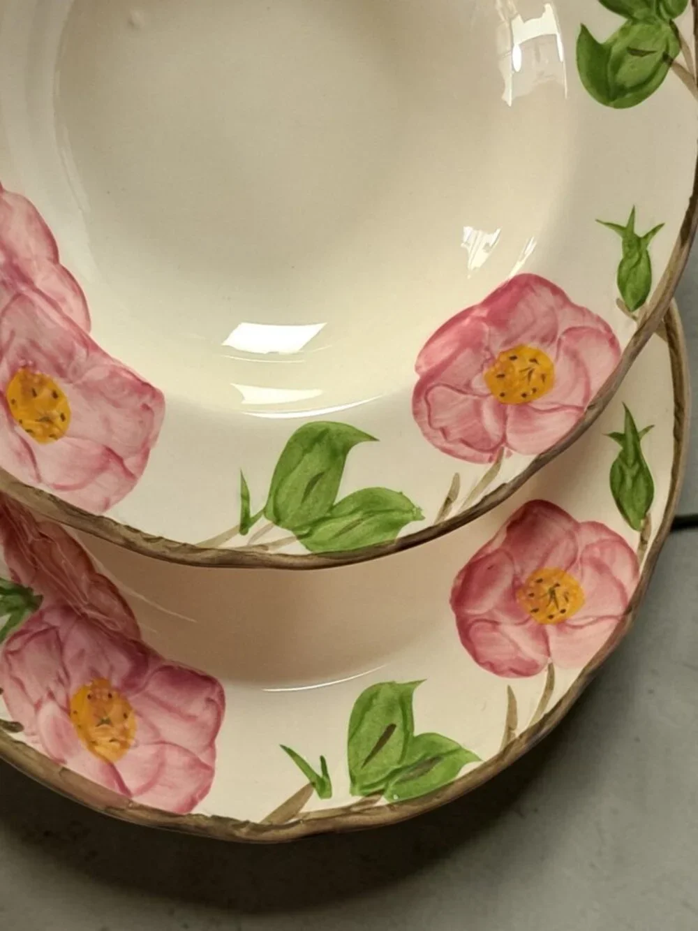 Franciscan Desert Rose Set of 2  8.5”Rimmed Soup Bowls Made in USA